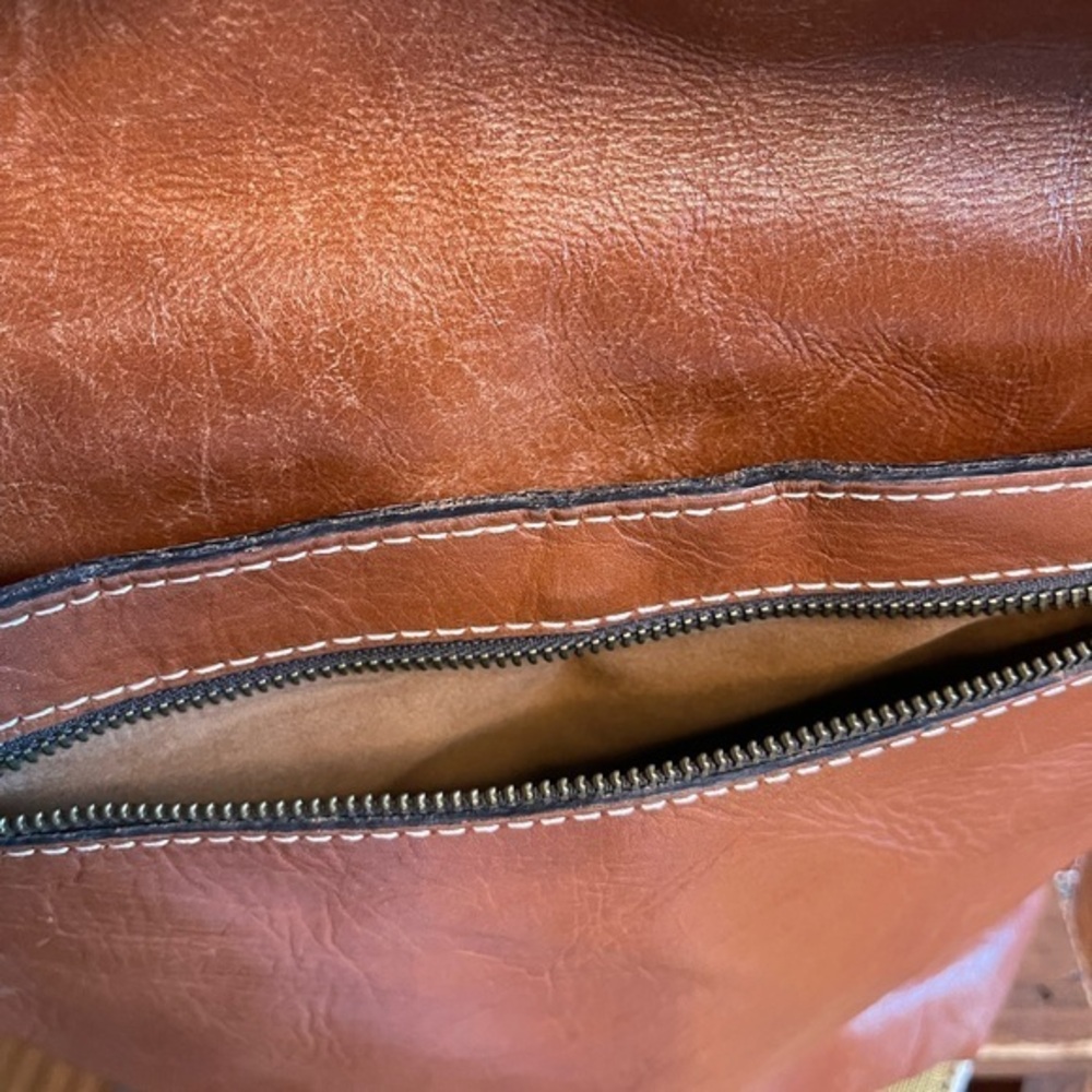 Patricia Nash Backpack Luzille Leather Convertible Tote Purse camel brown - Picture 10 of 16